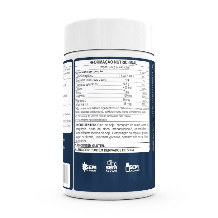 BIO CALMAGZIN (CÁLCIO, MAGNÉSIO, ZINCO, VIT D3 E K2) 60 CAPS SOFTGEL - Imagem 2